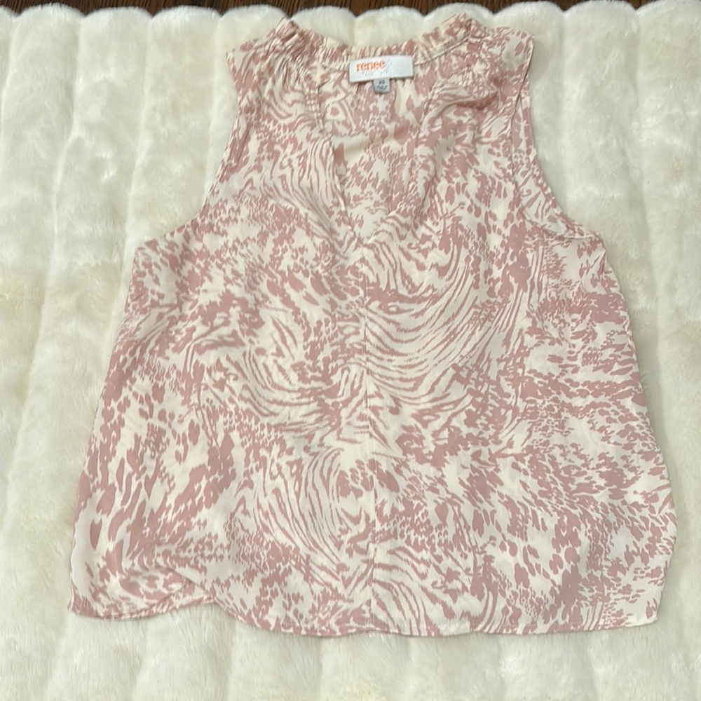 Blush and ivory sleeveless blouse size XS
